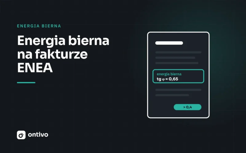 Fragment faktury z pozycją energii biernej i współczynnikiem tg φ