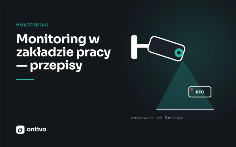 Kamera monitoringu nad wejściem z oznaczeniem nagrywania